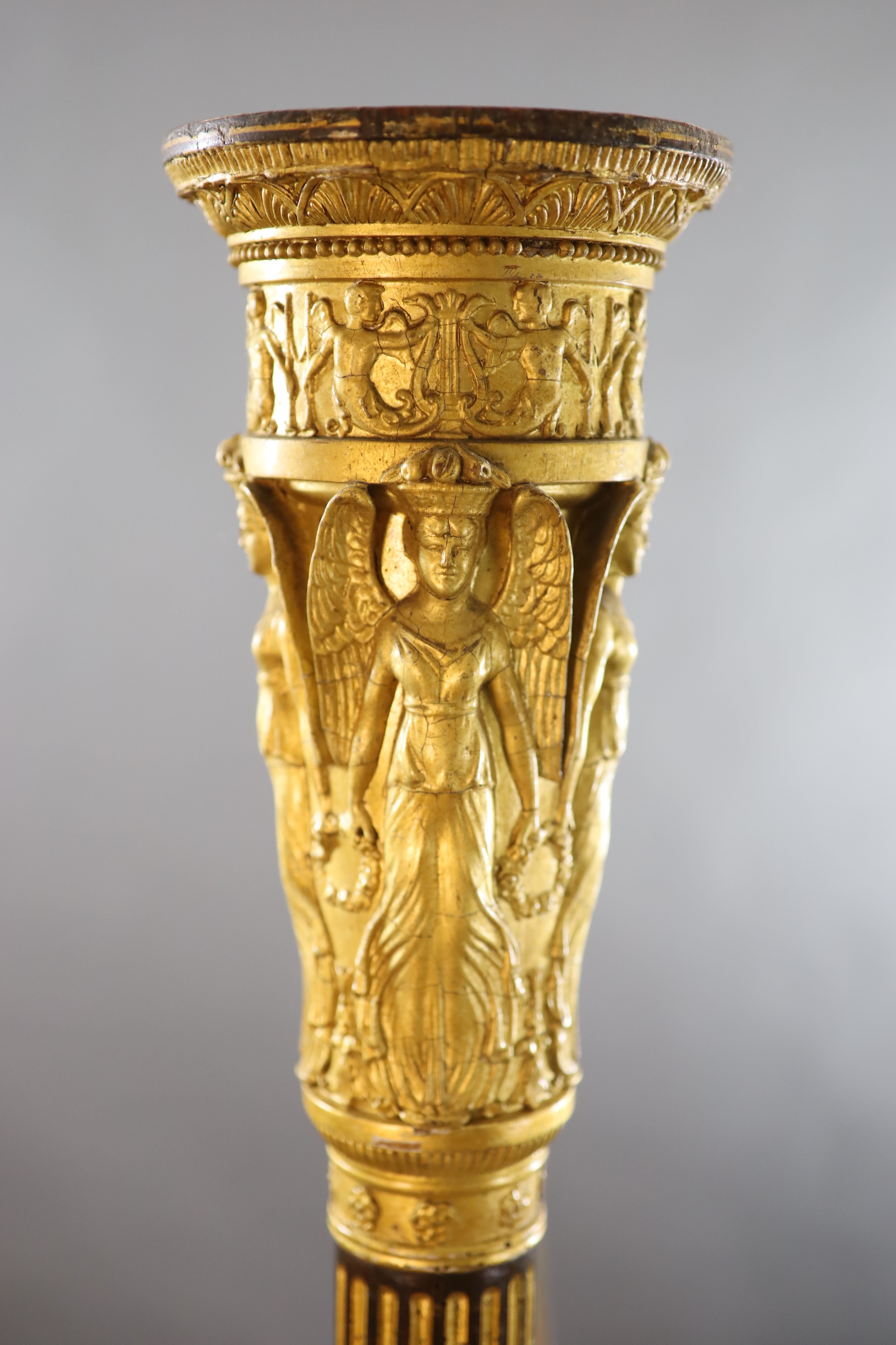 A mid 19th century J.Schwieso giltwood, satinwood and rosewood concert harp, W.2ft 9in. H.5ft 7in.